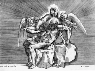 Pieta, Engraved by Giulio Sanuto